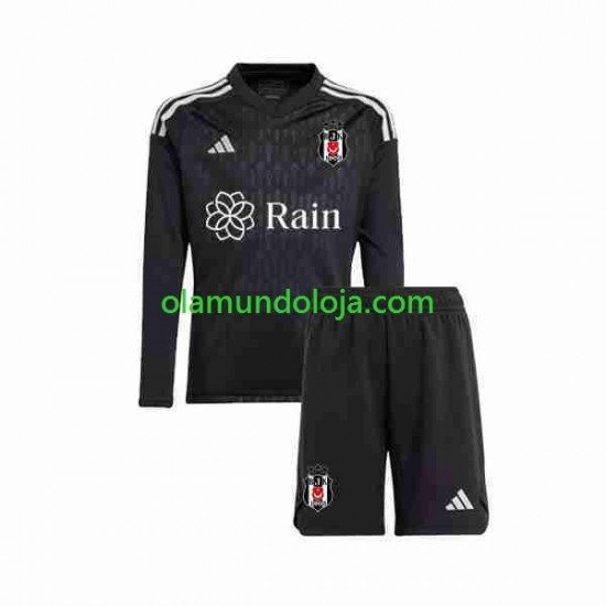 Camisola Besiktas Guarda-redes Criança Equipamento Primeiro 2023-2024 Manga Comprida